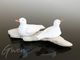 Ancienne Figurine Allemande Couple Oiseau Colombe Miniature Biscuit Flotteur Aquarium - Animaux