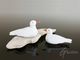 Ancienne Figurine Allemande Couple Oiseau Colombe Miniature Biscuit Flotteur Aquarium - Animaux