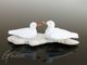 Ancienne Figurine Allemande Couple Oiseau Colombe Miniature Biscuit Flotteur Aquarium - Animales