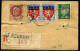 FRANCE - PETAIN - N° 517 + 521B + 572 (2) / ETIQUETTE RECOMMANDÉE LE ROUSSET LE 5/7/1943, POUR VICHY - TB - 1941-42 Pétain