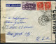 FRANCE - PETAIN - N° 521 (2) + 500 / LETTRE AVION DE NICE LE 28/4/1942, POUR NEW YORK AVEC CENSURE - TB - 1941-42 Pétain