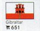 6-set Flaggen-Sticker Gibraltar In Farbe 7€ Zur Kennzeichnung Von Alben+Sammlung Firma LINDNER #651 Flags Of Britain CPA - Non-classés