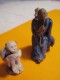 Delcampe - Figurines De Jardin Japonais /2  Piéces /Vieille Femme Et Singe / Seconde Moitié Du XIXéme Siécle  JAP19 - Other & Unclassified