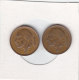 2 X 50 CENTIMES Bronze Baudouin I 1966 FR Et 1973 FL - 50 Centimes