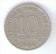 TRINIDAD & TOBAGO 10 CENT 1966 - Trinité & Tobago