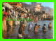 INDIA - GHATS IN VARANASI - LADIES &amp; MEN TAKING HOLY DIPS INTO THE HOLY WATER OF GANGA - INDICA CARDS - - Inde