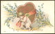 VALENTINE DAY HEART ANGEL LITHO OLD EMBOSSED POSTCARD 1911 - Valentine's Day