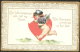 VALENTINE DAY ANGEL LOVE HEART LITHO OLD EMBOSSED POSTCARD 1911 - Valentine's Day