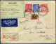 FRANCE - ARMOIRIES - N° 602 + 654 + 657 + 708 / LR AVION DE TOULOUSE LE 10/4/1945, POUR CASABLANCA - TB - 1941-66 Coat Of Arms And Heraldry