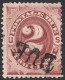 United States,  2 C. 1884, Sc # J16, Mi # 2b, Used - Segnatasse