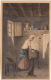 LA LESSIVE - Aquarelle Originale Sur Papier, D´époque Fin XIX° Siècle, Datée 1895 Et Signée "Paul Normant (ou Norman ?). - Aquarelles