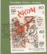 Stamped Information On Freedom Forty, Swaraj Art Painting By M.F.Hussian, Elephant, Horse, Cannon,  India 1988 - Modern