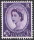 Great Britain, 3 P. 1960, Sc # 358p, Mi # 323yX, MH - Unused Stamps
