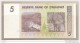 Zimbabwe - Banconota Non Circolata Da 5 Dollari - 2007 - Zimbabwe