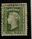 NEW SOUTH WALES 1860 3d DULL GREEN PERF 13 SG 158 MOUNTED MINT Cat £95 - Ongebruikt