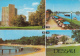 CPA DESSAU- APARTMENT BUILDINGS, BEACH, RIVER BANKS, BOATS, THE TEATRE - Dessau