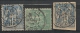 3 SAGE, 3  Sections De Levées De PARIS DEPART. - 1876-1898 Sage (Type II)