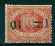 SAN MARINO 1892 STEMMA CENT. 10 SU 20 SOPRASTAMPA CAPOVOLTA FIRMATO   MOLTO RARO - Errors, Freaks & Oddities (EFO)