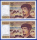 DEUX BILLETS PAIRE 20 FRANCS DEBUSSY NEUF TYPE 1980 ALPHABET A.001 N° 427978 ET 427979 DE1980 - 20 F 1980-1997 ''Debussy''