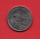 BRASIL, 1975,XF Circulated Coin, 5 Centavos,  F.A.O. Stainless Steel, Km586, C1787 - Brazilië