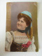 AK / Bildpostkarte 1912 Hübsche Frau / Tracht / Kopftuch / Dirndl - Personnages