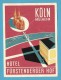 GERMANY &#9830; KÖLN MÜLHEIM &#9830; HOTEL FÜRSTENBERGER HOF &#9830; VINTAGE LUGGAGE LABEL &#9830; 2 SCANS - Etiketten Van Hotels