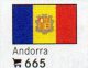 6 Coins+Flaggen-Sticker In Farbe Andorra 7€ Kennzeichnung Von Alben Karten Sammlung LINDNER 665 Flag Of FT Espana/France - Andorra