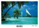 Dhoni Atoll Island, Maldives Postcard Used Posted To UK 2000s Gb Stamp - Maldives