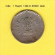 INDIA    1  RUPEE  1988 B  (KM # 79.1) - India
