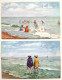 CPA LOT 2X LITHO Illustrateur TUCK OILETTE SUMMER SEA Baigneuse Mer Plage PUBLICITE Chicoree ARLATTE Voyagé 1905 - Tuck, Raphael