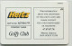 Spécimen De Carte De Golf (annulée Par Perforation) "Golfy Club" - Pub Location De Voiture Hertz Au Verso - Oberthur - Trading Cards