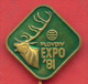 F1340 / PLOVDIV - EXPO 1981 World Fair, World Exposition Or Universal Exposition  DEER - Bulgaria Bulgarie - Badge Pin - Marche