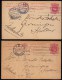 2 X POSTAL  STATIONARY 1P IRELAND USED TO GRONINGEN HOLLAND - FAULT IN ONE DATE (1919 INST. OF 1910) - Entiers Postaux