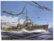 (240) Russian Warship Under Air Attack - Painting - Guerra