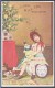 CLARK's  SPOOL  COTTON  THREAD  CARD  1887  LITTLE  GIRL  DOLL  CHRISTMAS - Advertising