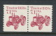 USA 1987 Scott # 2127, 2127a And 2127b. Transportation Issue: Tractor 1920s, Set Of 3 Pairs, MNH (**). - Roulettes