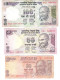 India - Indien - 3 Banknotes - 100 Rupees Letter S - 50 Rupees Letter R - 10 Rupees Letter S - Inde