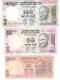 India - Indien - 3 Banknotes - 100 Rupees Letter S - 50 Rupees Letter R - 10 Rupees Letter S - India