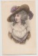 CPA Illustrée Fantaisie Femme Au Chapeau N 027 Style M.M. Vienne En Très Bon état. - Femmes