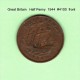 GREAT BRITAIN    1/2  PENNY  1944  (KM # 844) - C. 1/2 Penny