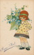 ENFANTS - LITTLE GIRL - MAEDCHEN - Jolie Carte Fantaisie Fillette Et Fleurs "Joyeux Avril" Signée CASTELLI - Castelli