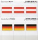 2x3 In Farbe Flaggen-Sticker Österreich+BRD 7€ Kennzeichnung Alben Bücher Sammlung LINDNER 630+644 Flags Austria Germany - Arquitectura