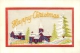 CARTE BRODEE HAPPY CHRISTMAS - Embroidered