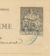 ENTIER  POSTAL  /  CARTE - TELEGRAMME  30 Ct. NOIR Type CHAPLAIN   ( Rare Cachet BLEU , à Oscar HAUSER ) - Pneumatiques