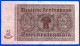 BILLET MONNAIE USAGE ALLEMAGNE DEUTCHLAND GERMANIE RENTENBANK ZWEI RENTENMARK BERLIN 30 JANVIER 1937 N°D. 52699432 - Altri & Non Classificati