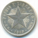 CUBA , 20 CENTAVOS 1949 AUNC SILVER COIN - Cuba