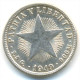 CUBA , 10 CENTAVOS 1949 AUNC SILVER COIN - Cuba