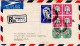 South Africa-Israel 1954  Registered Commercial Cover With 2 Pairs And A Block Of 6 Stamps - Briefe U. Dokumente