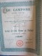 LOT 3 ACTIONS1907-  LE CAMPHRE  - CENT FRANCS - COMPLET AVEC COUPONS - Profumi & Bellezza