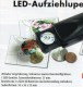 Lupe 20x Vergrößerung LED-Licht Aufzieh-Lupen Neu 10&euro; Prüfen Von Briefmarken Münzen Paper Money LEUCHTTURM In Black - Pinzas, Lupas Y Microscopios